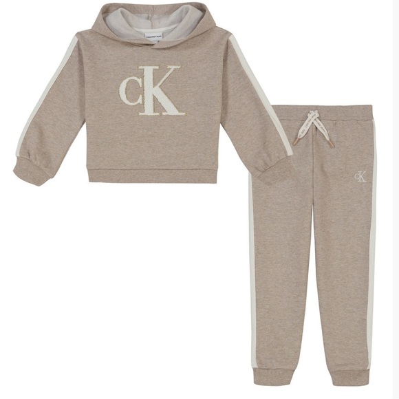 Calvin Klein Kids Tan Hoodie and Jogger Set - Picture 1 of 4